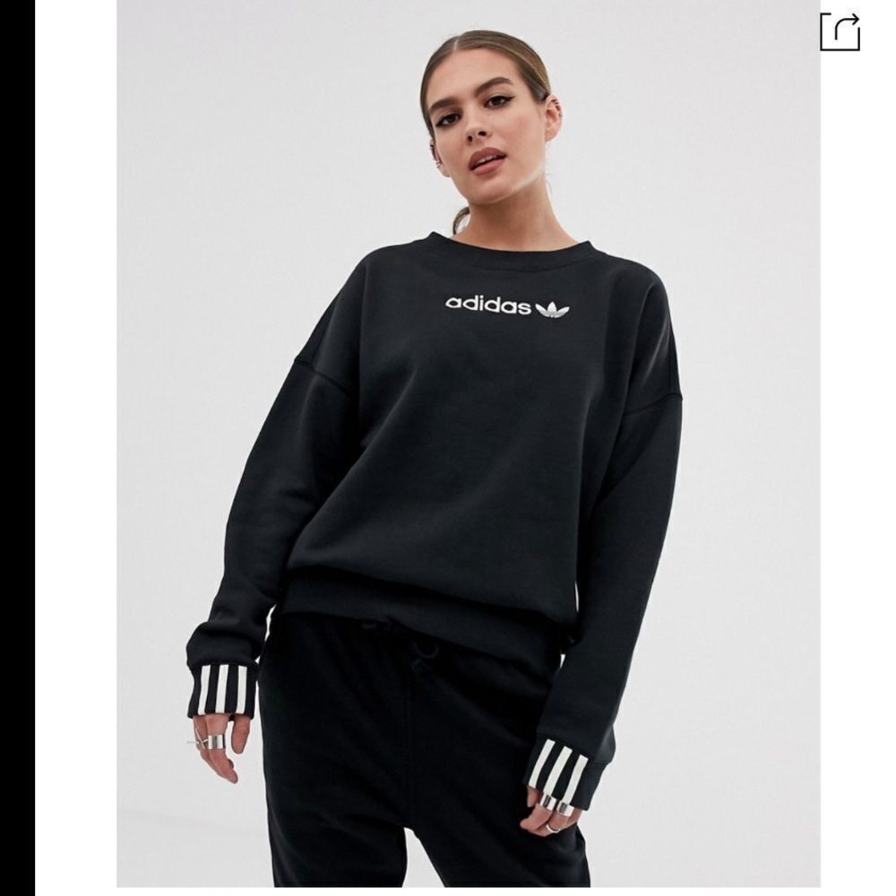 ADIDAS ORIGINALS Coeeze Fleece Sweatshirt In Black - Size S - Picture 2 of 15